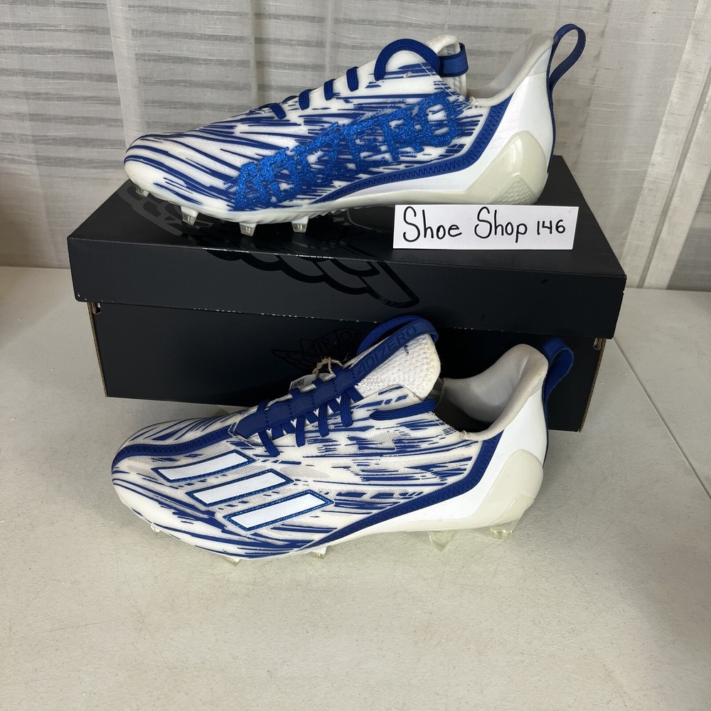 Adidas Adizero 12.0 White Royal Blue Football‎ Cleats Men's Size 8 (GW5059)